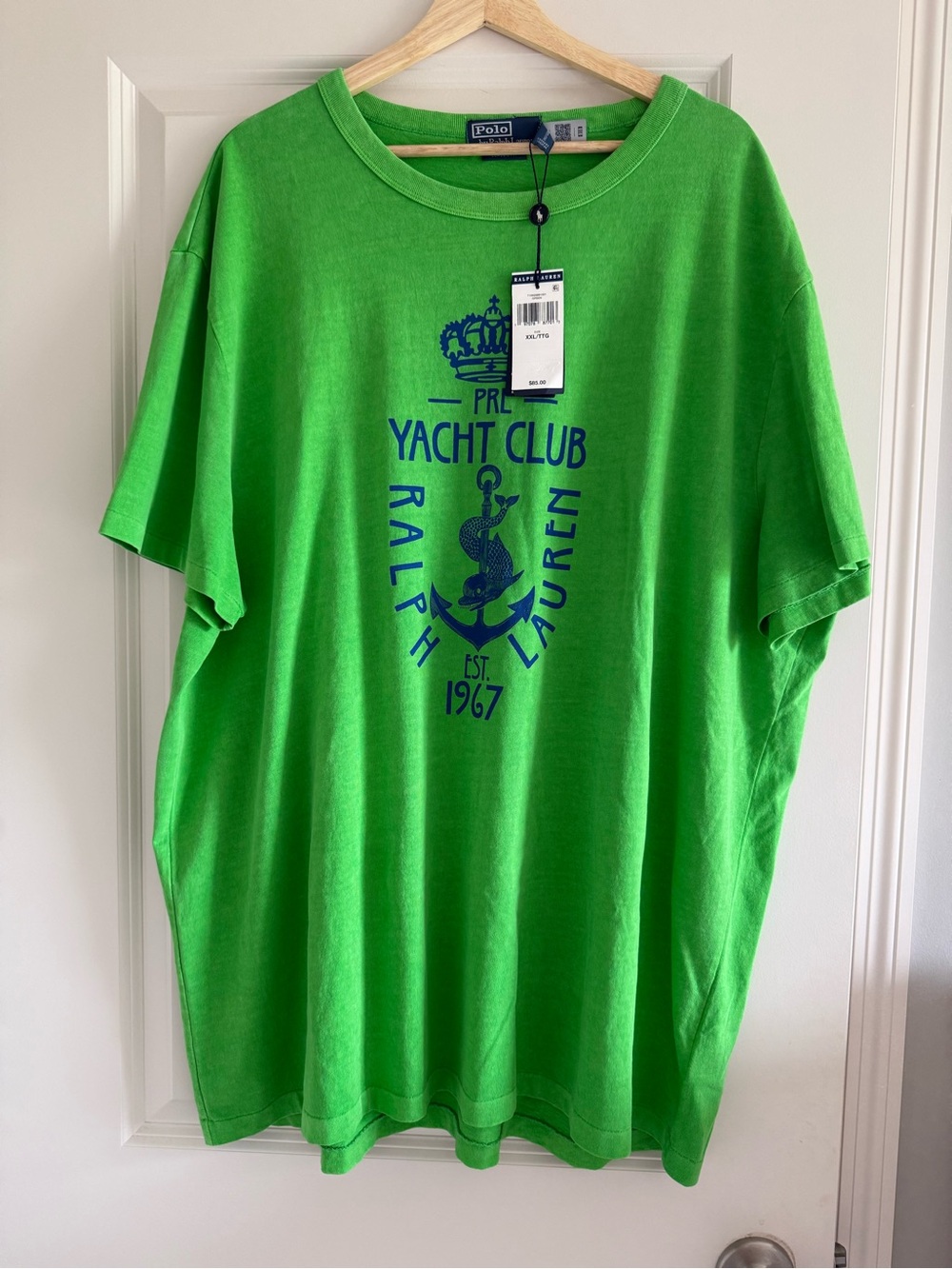 Polo Ralph Lauren Men’s Green Cotton Knit Crew Neck PRL Yacht Club Tee XXL NWT